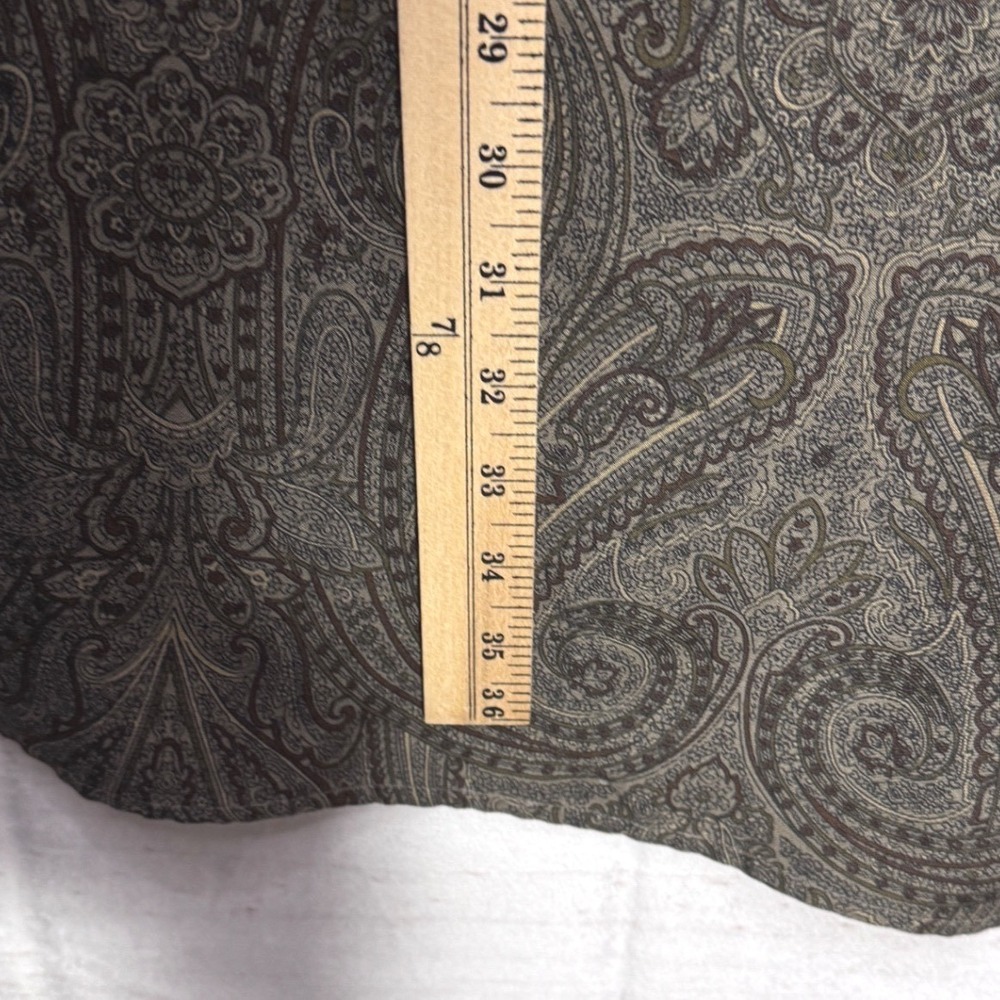 VTG 90s The Limited Womens Paisley Midi Skirt Brown Wool Blend Side Button 14 - Picture 6 of 6